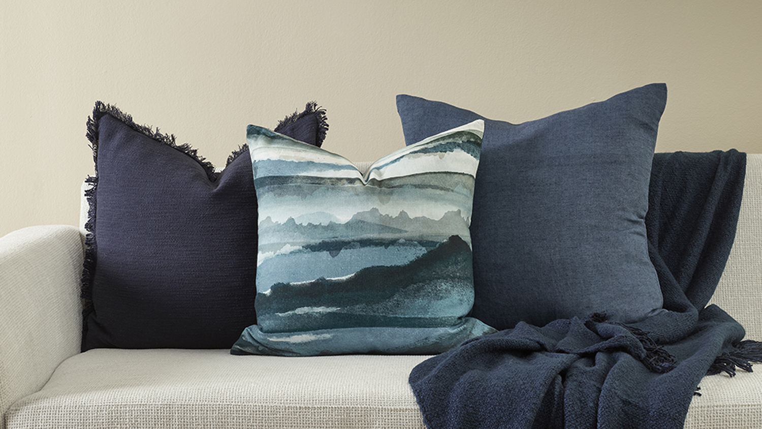 Mariella Feather Cushion - Diesel