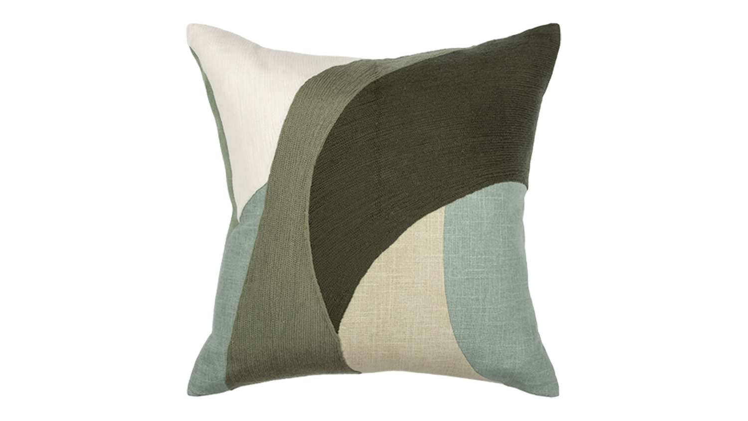 An Ellis Feather Cushion in a stylish olive design
