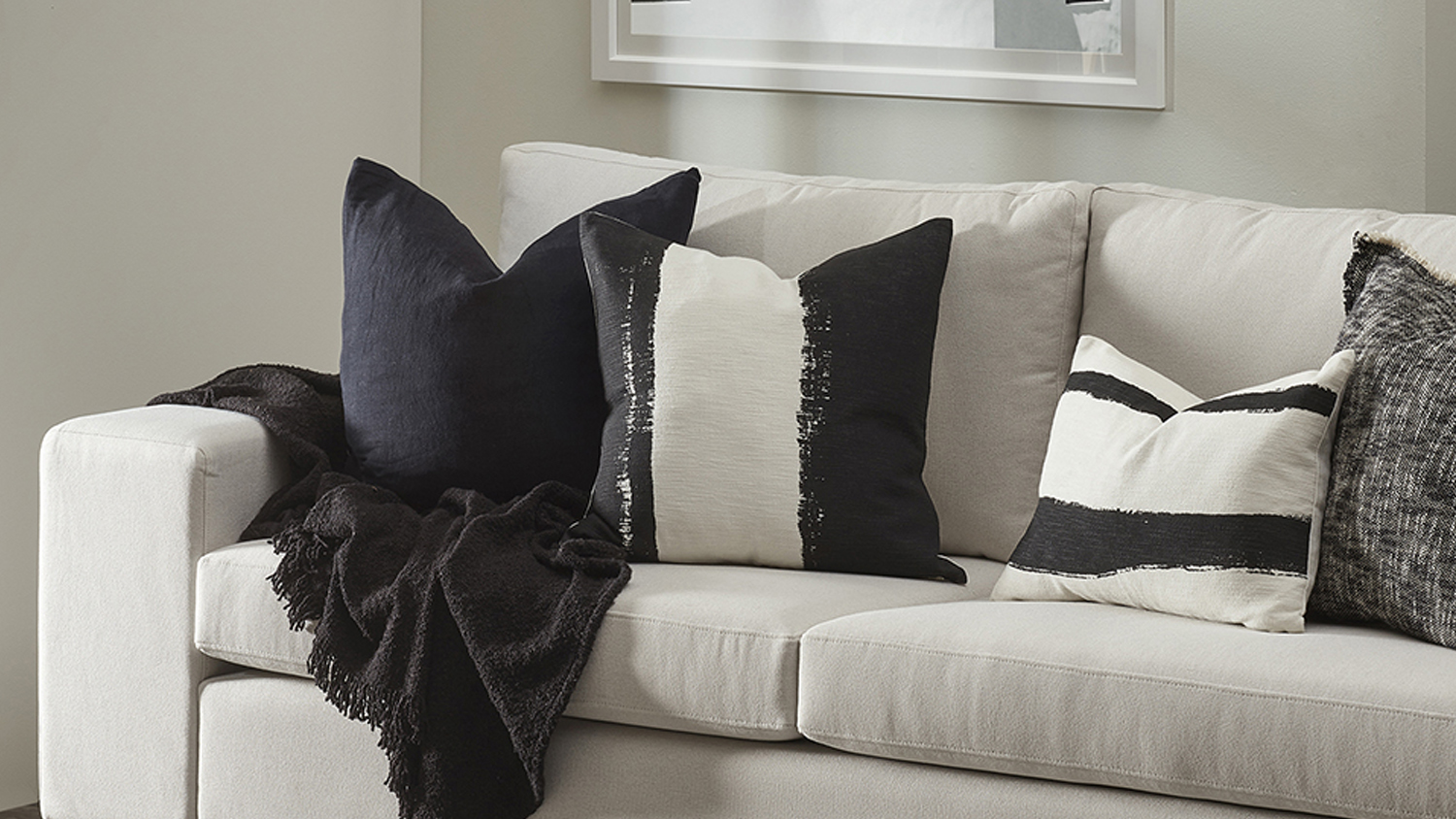 Asher Feather Cushion - Black