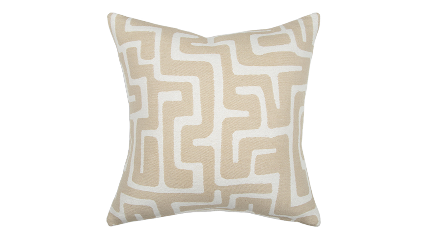 A Luxor Feather Cushion in a stylish ivory/ecru design