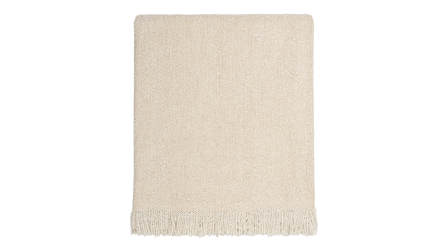 Lily Throw in ivory featuring a thick, textured fringe at the bottom