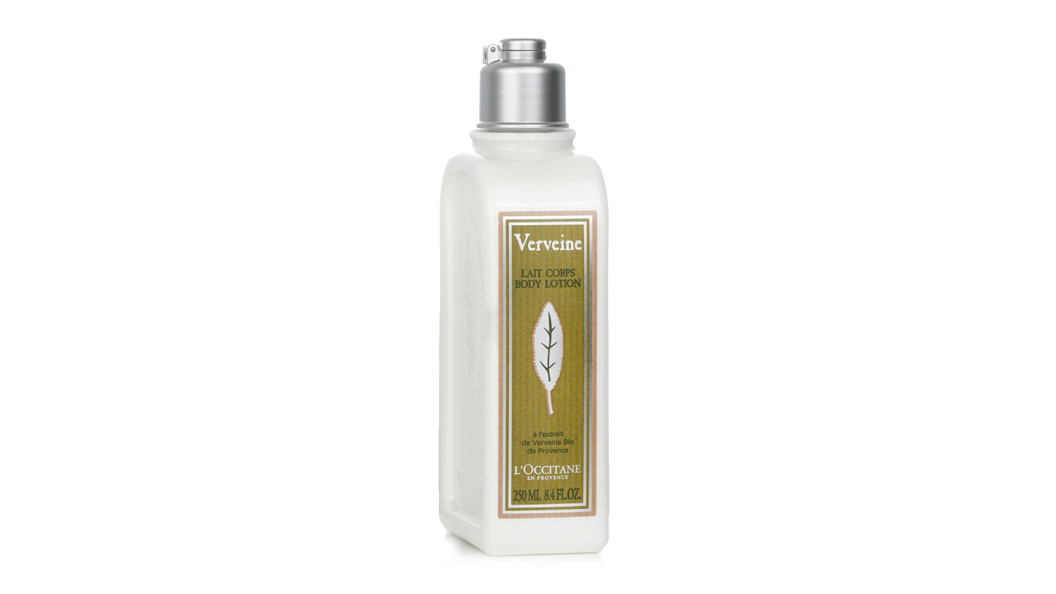 An angled front view of the L'Occitane Verbena Harvest Body Lotion