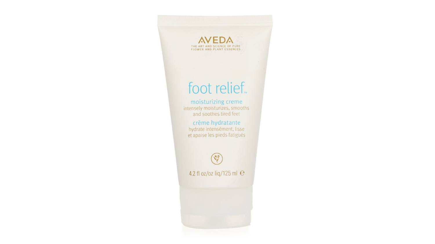 Front view of Aveda Foot Relief moisturising cream in a 125ml (4.2oz) tube