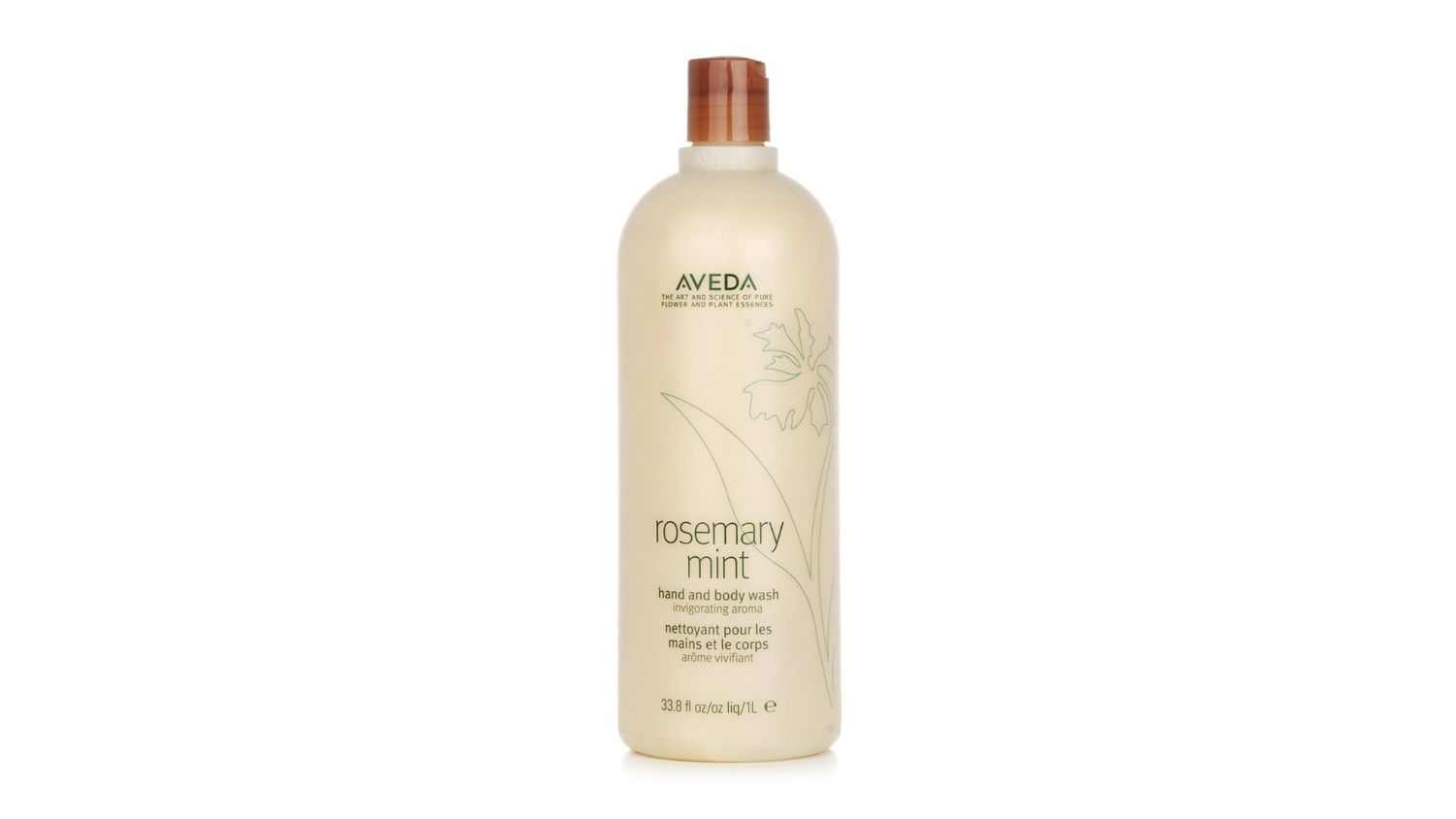 Aveda Rosemary Mint Hand & Body Wash in a beige 1-litre bottle