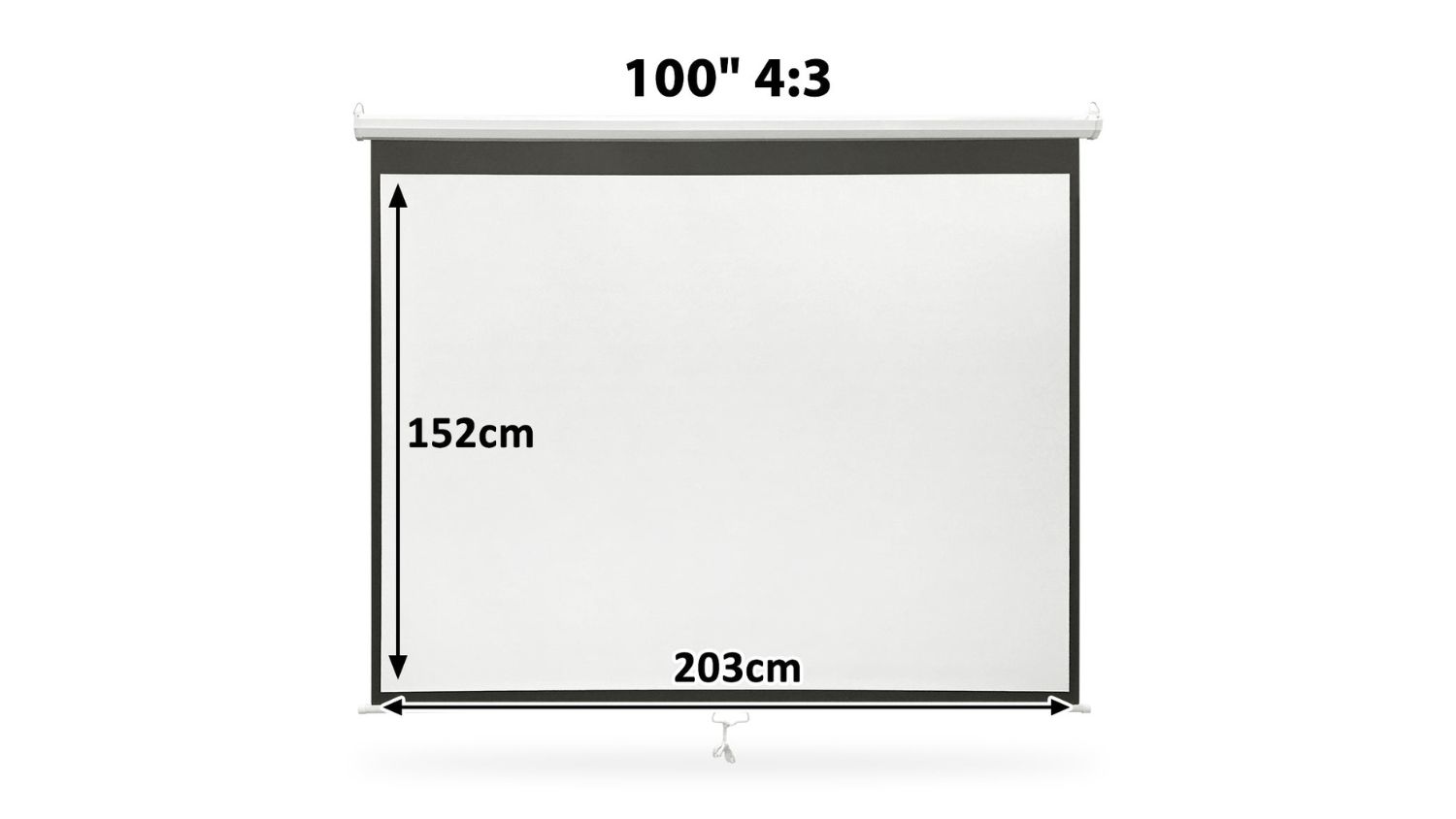 TSB Living Hanging Pull-Down Projector Screen 100"