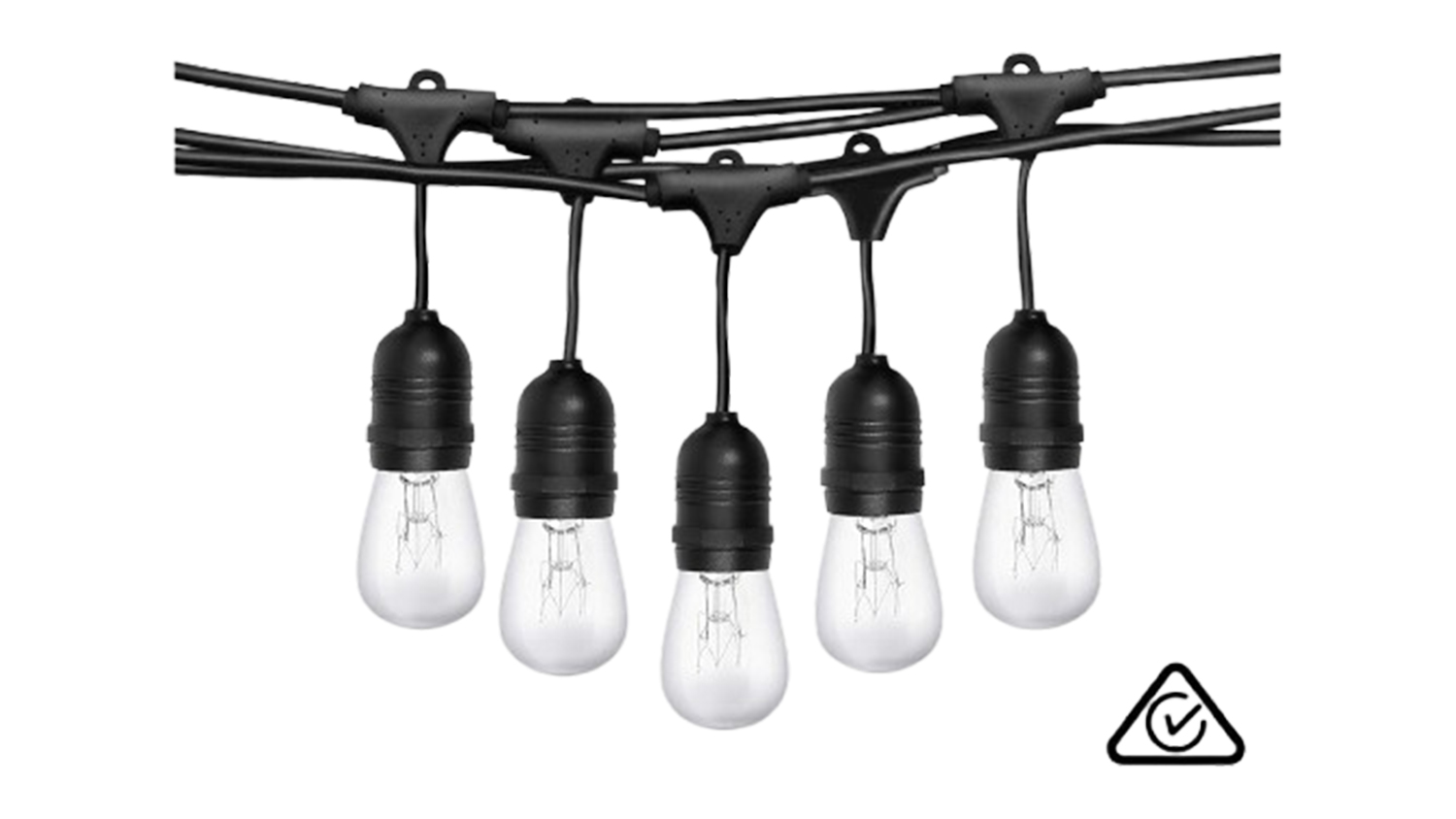 TSB Living Suspended Socket Tungsten Festoon Light String in 27m