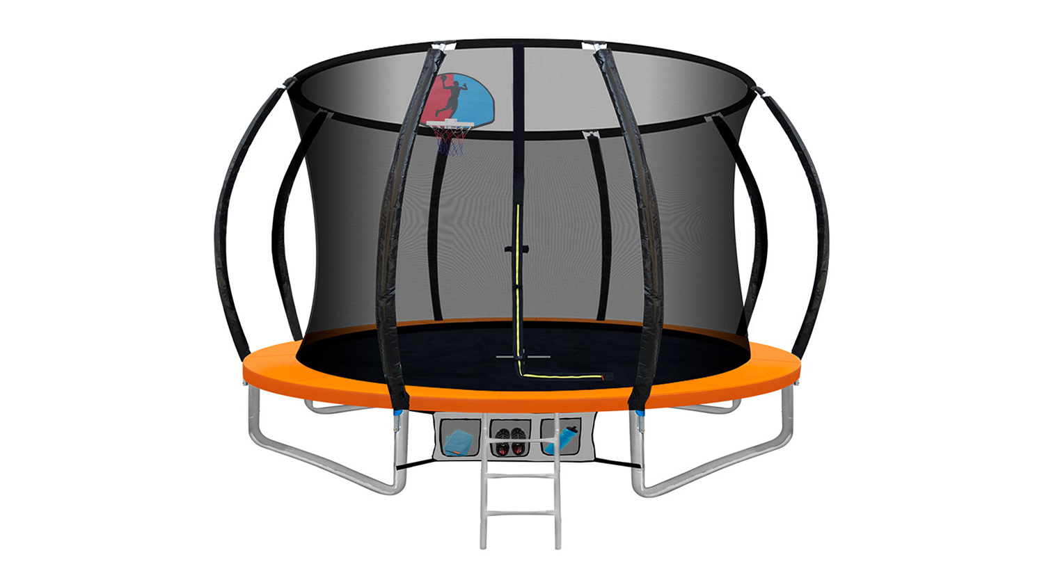 TSB Living 14FT Arc Trampoline with basketball hoop and safety net