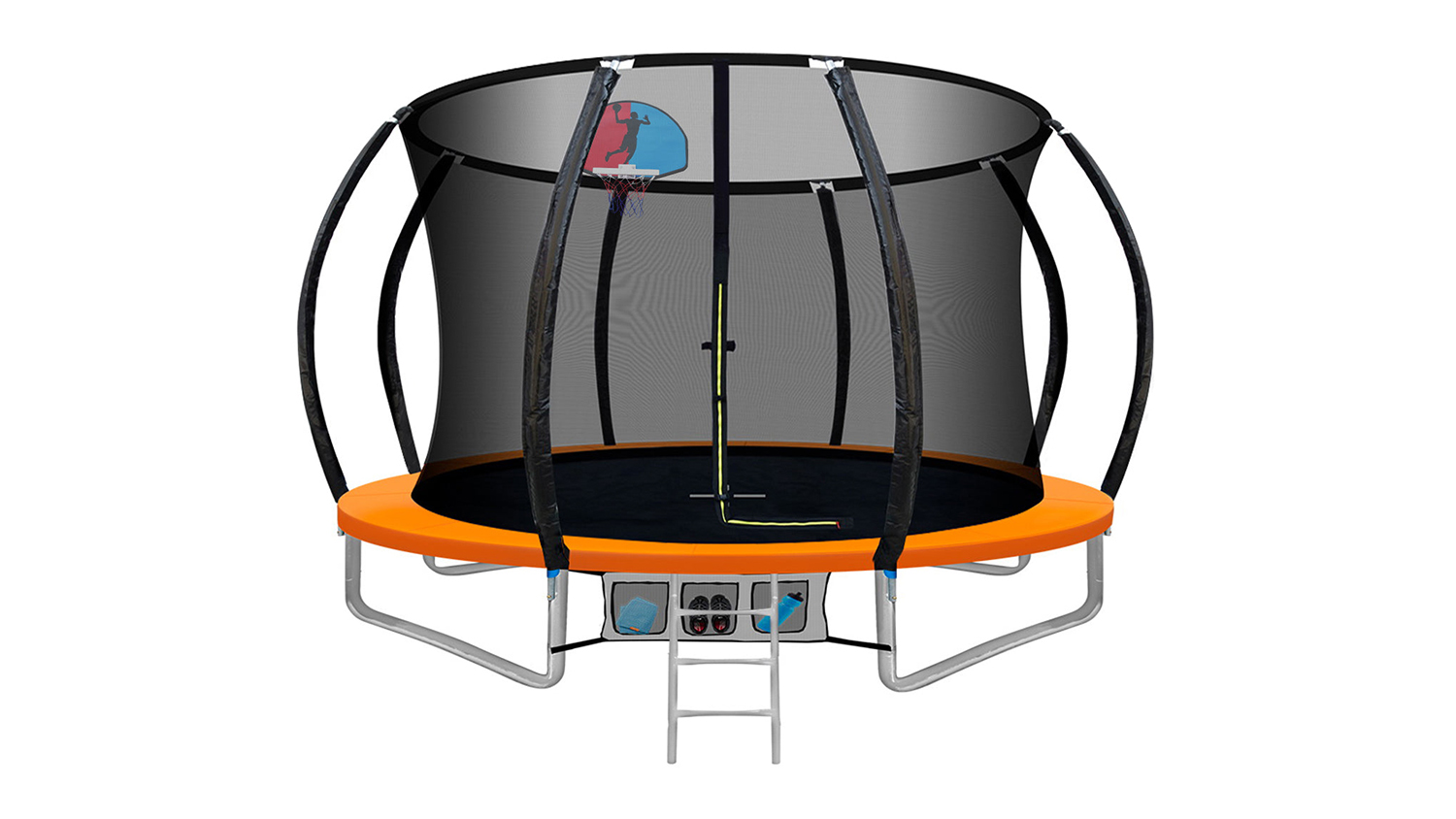 TSB Living 16FT Arc Trampoline with basketball hoop and safety net