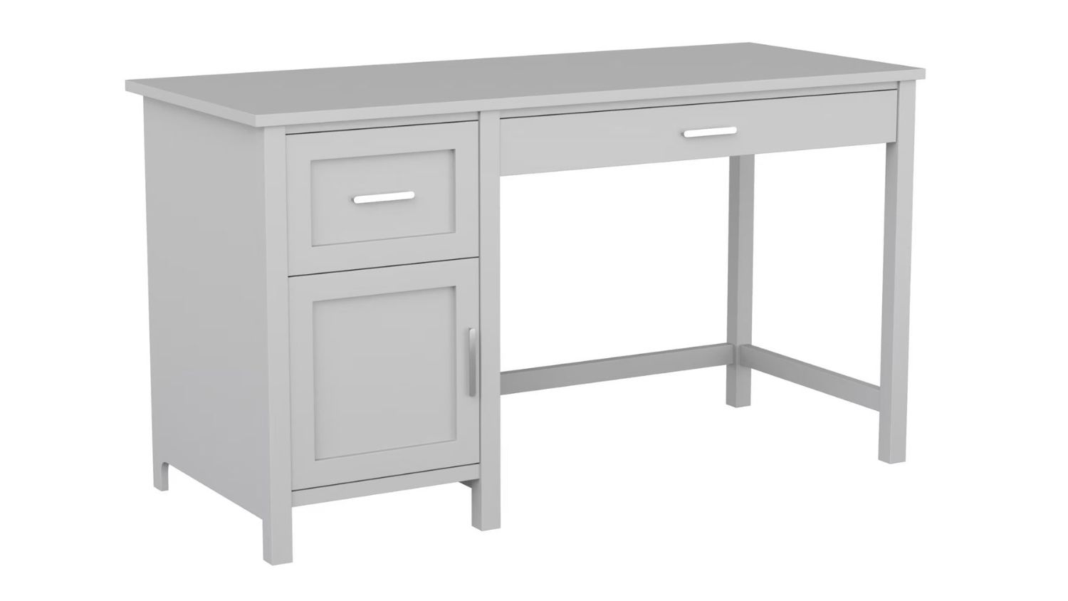 TSB Living Home Office Desk with Cabinet 137 x 58 x 76cm - Grey