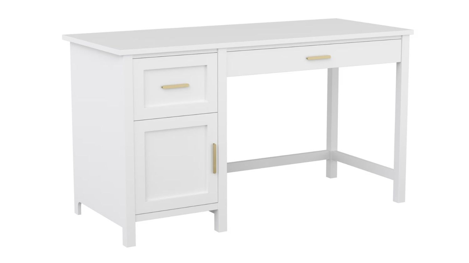 TSB Living Home Office Desk with Cabinet 137 x 58 x 76cm - White