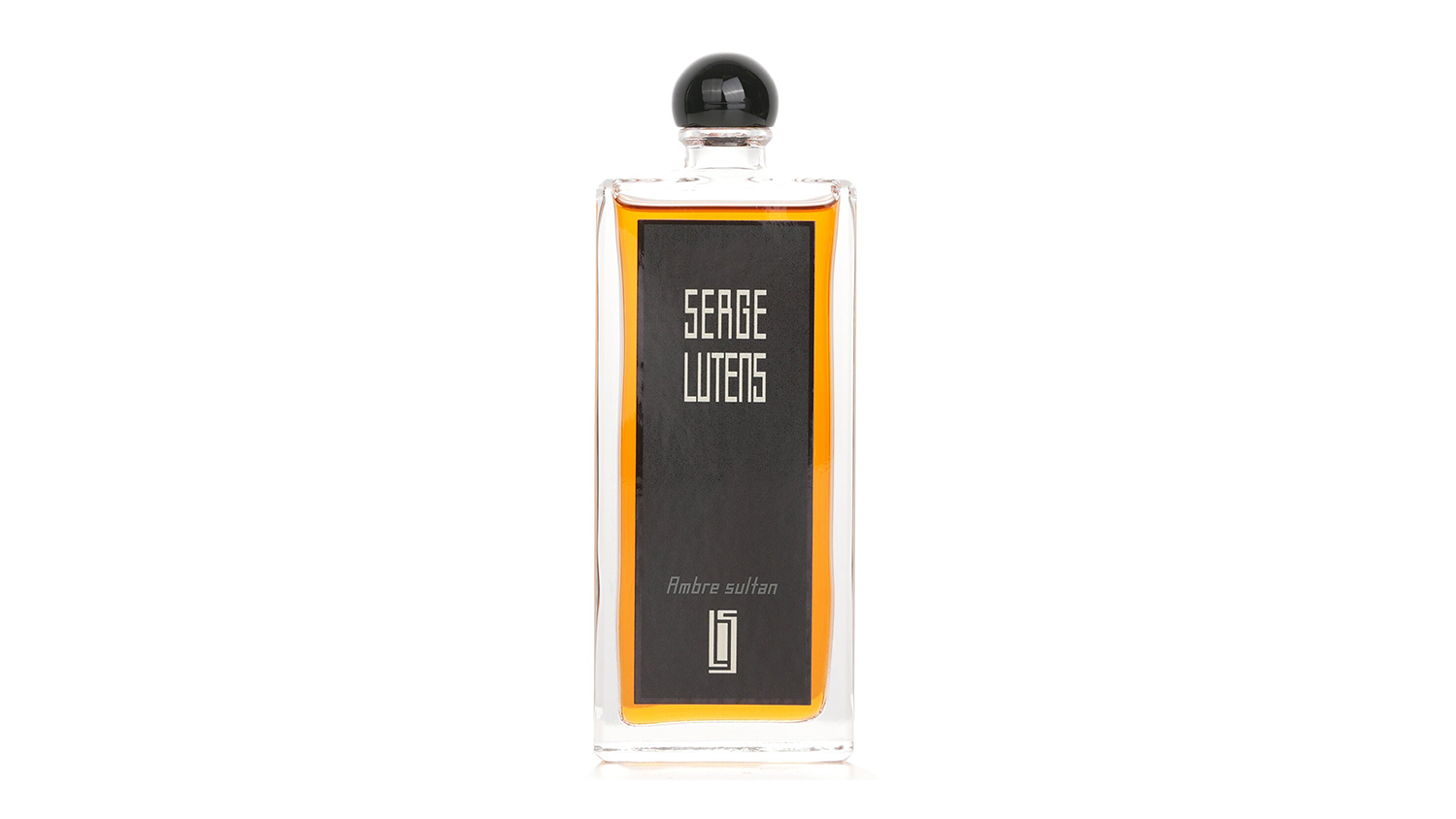 Front view of Serge Lutens Ambre Sultan Eau De Parfum 50ml bottle with black label