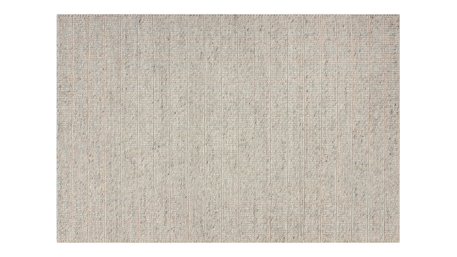 Full rug view showing a minimalist, flat‑woven design in schist grey with subtle beige undertones