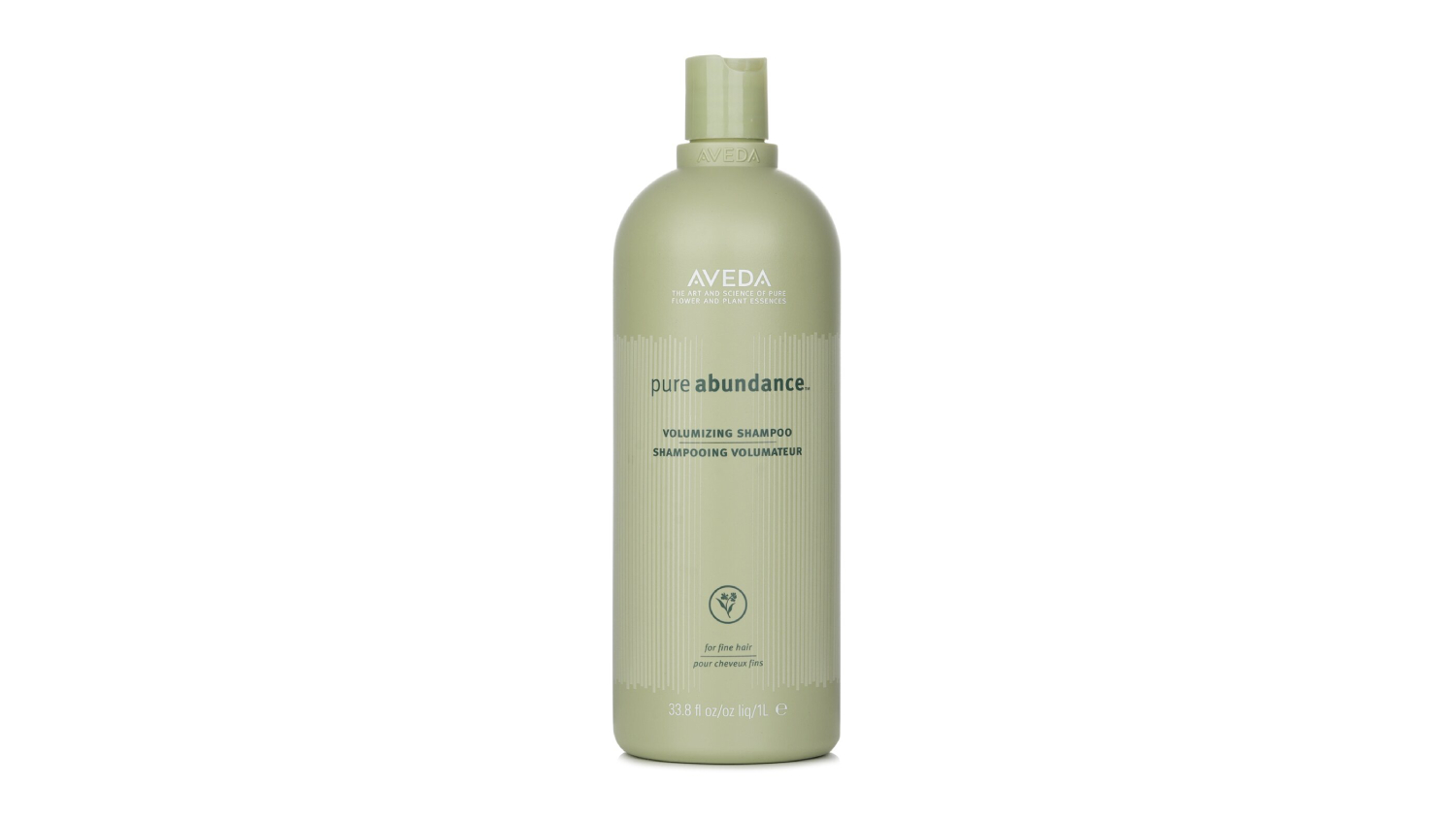 A front view of the light green bottle of Aveda Pure Abundance Volumising Shampoo