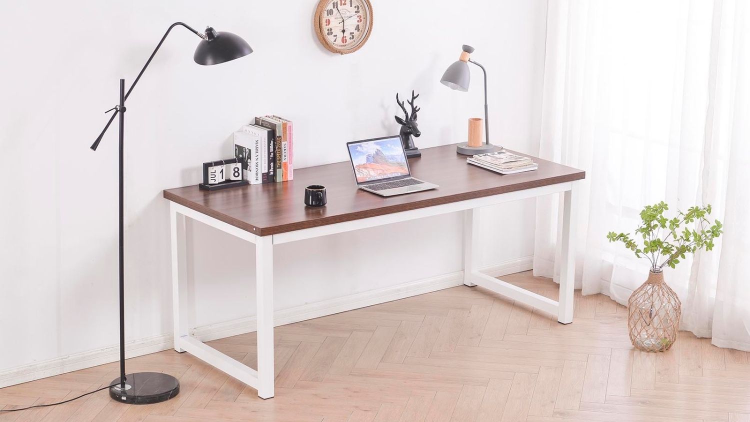 TSB Living Etan Computer Desk 180 x 80 x 75cm - Walnut