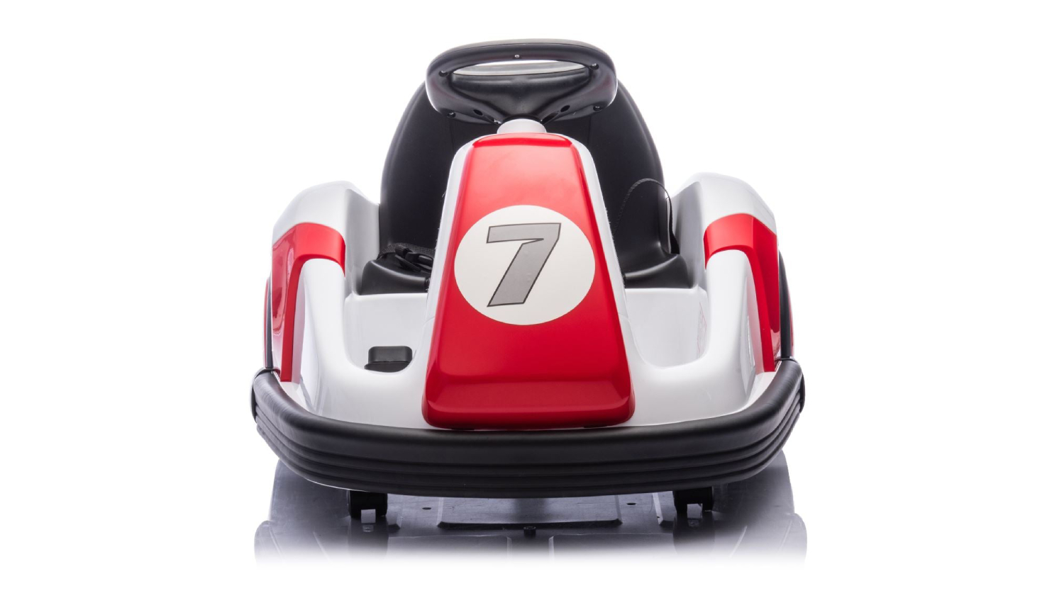 Front view of a red and white TSB Living Ride On Car - Bumper Go-Kart Design with number 7 on the front