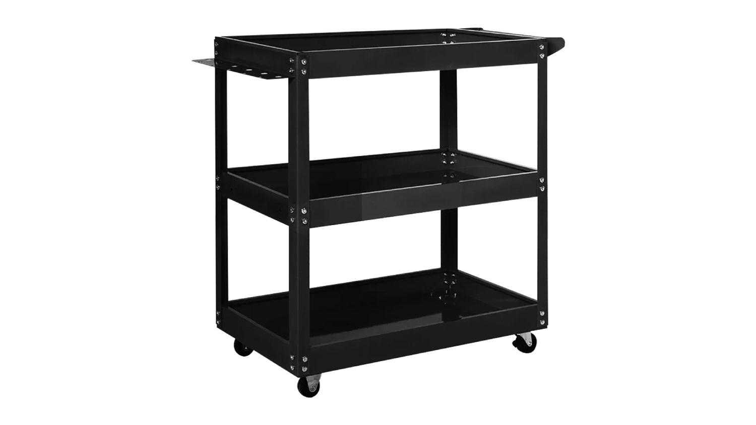 A full view of the 3-Tier Rolling Tool Storage Cart