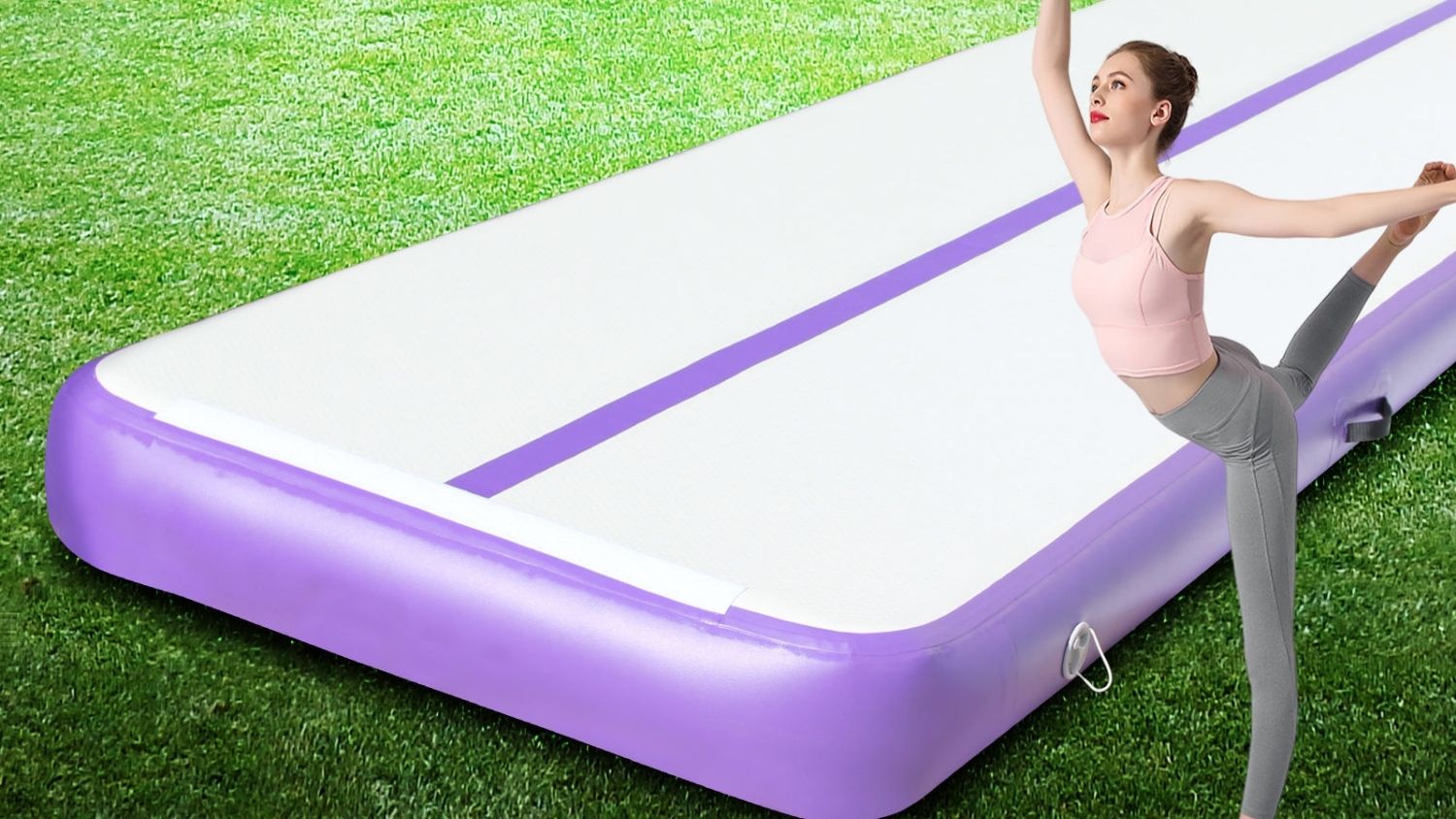 PROTRAIN Inflatable Gymnastics Air Track 6 x 1m - Purple
