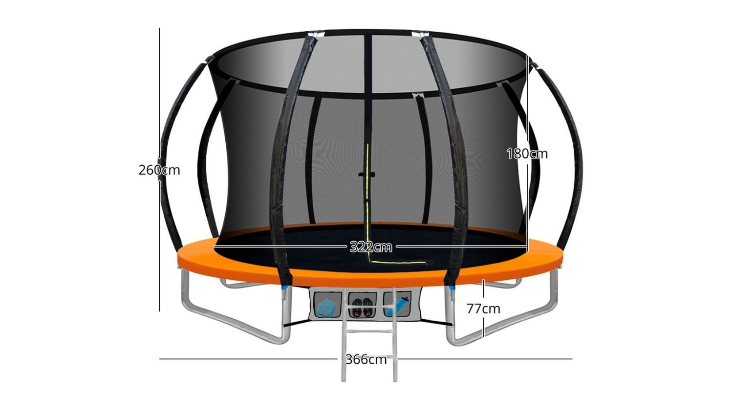 TSB Living Arc Trampoline 3.66m - Orange