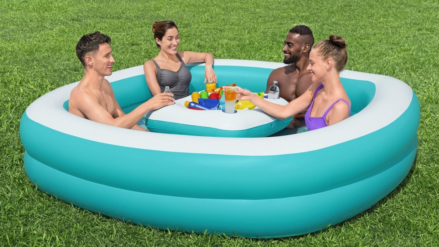 Bestway Sippin' Summer Family Pool with Inflatable Center Console 2.18m x 48cm