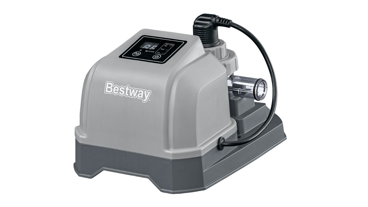 A front view of the Bestway hydrogenic saltwater pool chlorinator