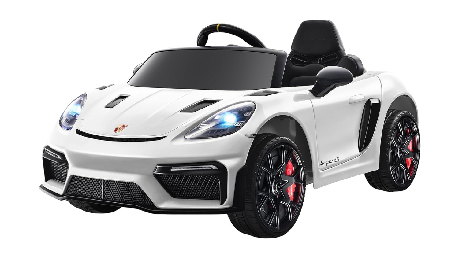 A full view of the Ride On Car - Porsche 718 (White)