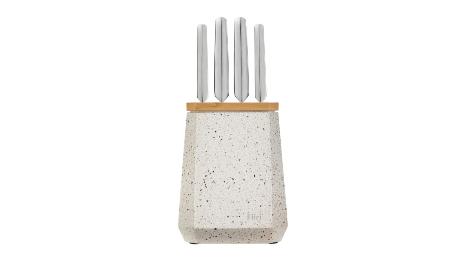 A full view of the Furi Stone Knife Block with Knife Set