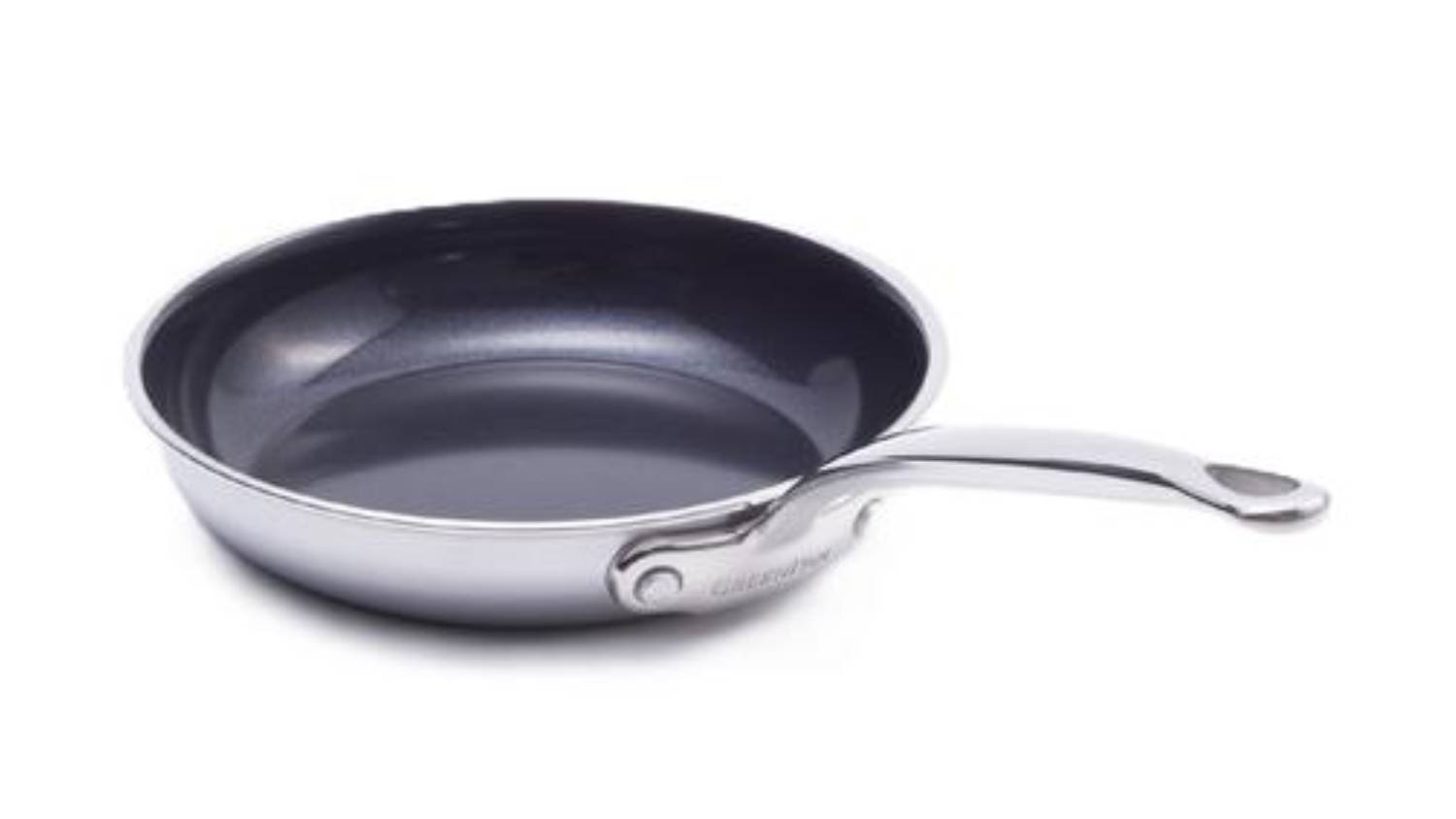 Angled top view of the GreenPan Premiere 20cm frying pan