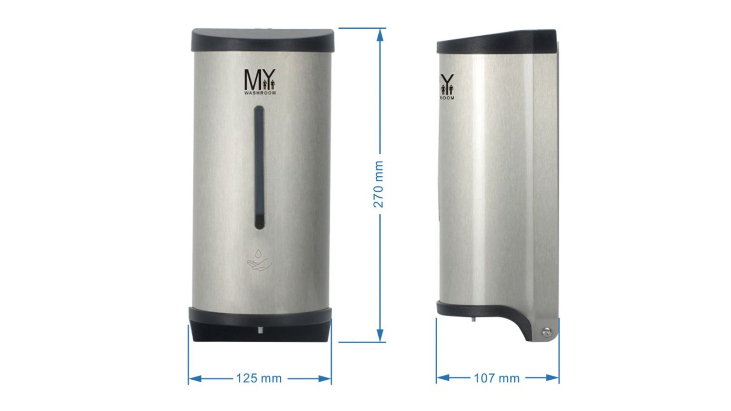 MyWashroom Touchless Automatic Soap Dispenser Wall Mounted silver