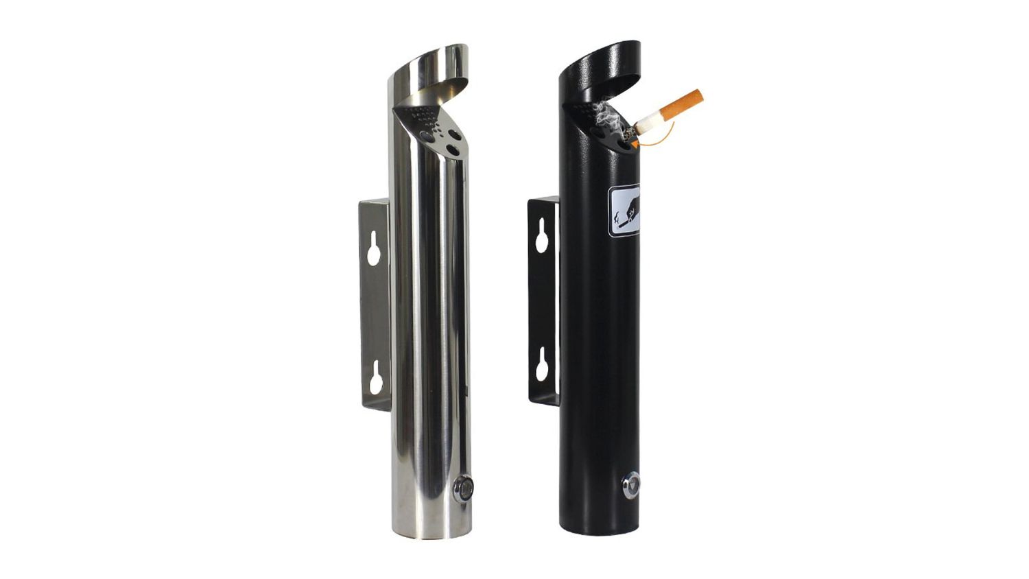 MyWashroom Commercial Outdoor Wall Mounted Ashtray - Black