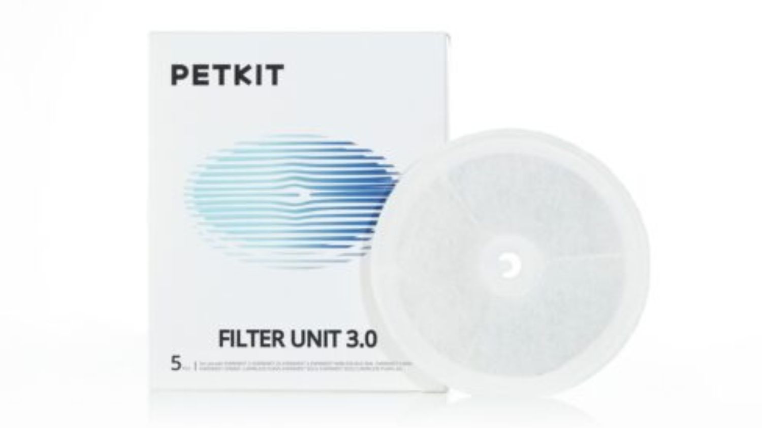 PETKIT Filter Unit 3.0 box with a round white replacement filter displayed in front