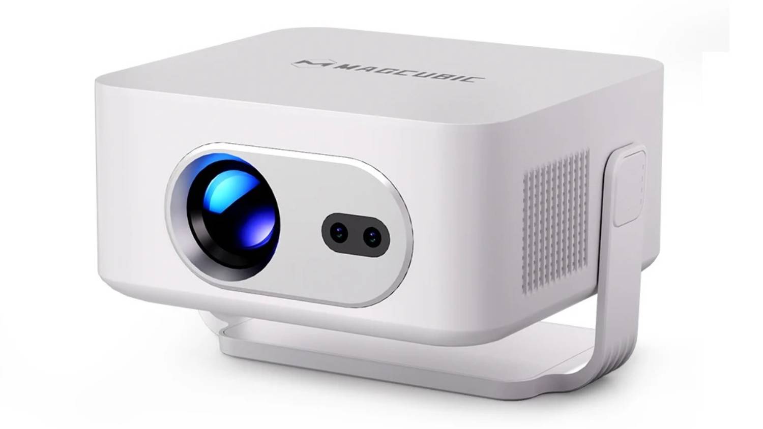White Magcubic HY300Max portable projector shown at a front‑left angle