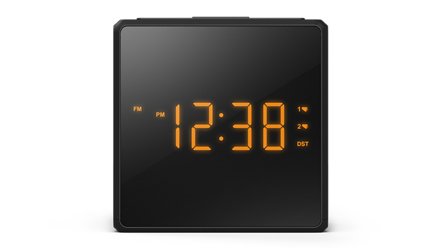 Philips Alarm Clock with FM Radio and USB-C Port in sleek black