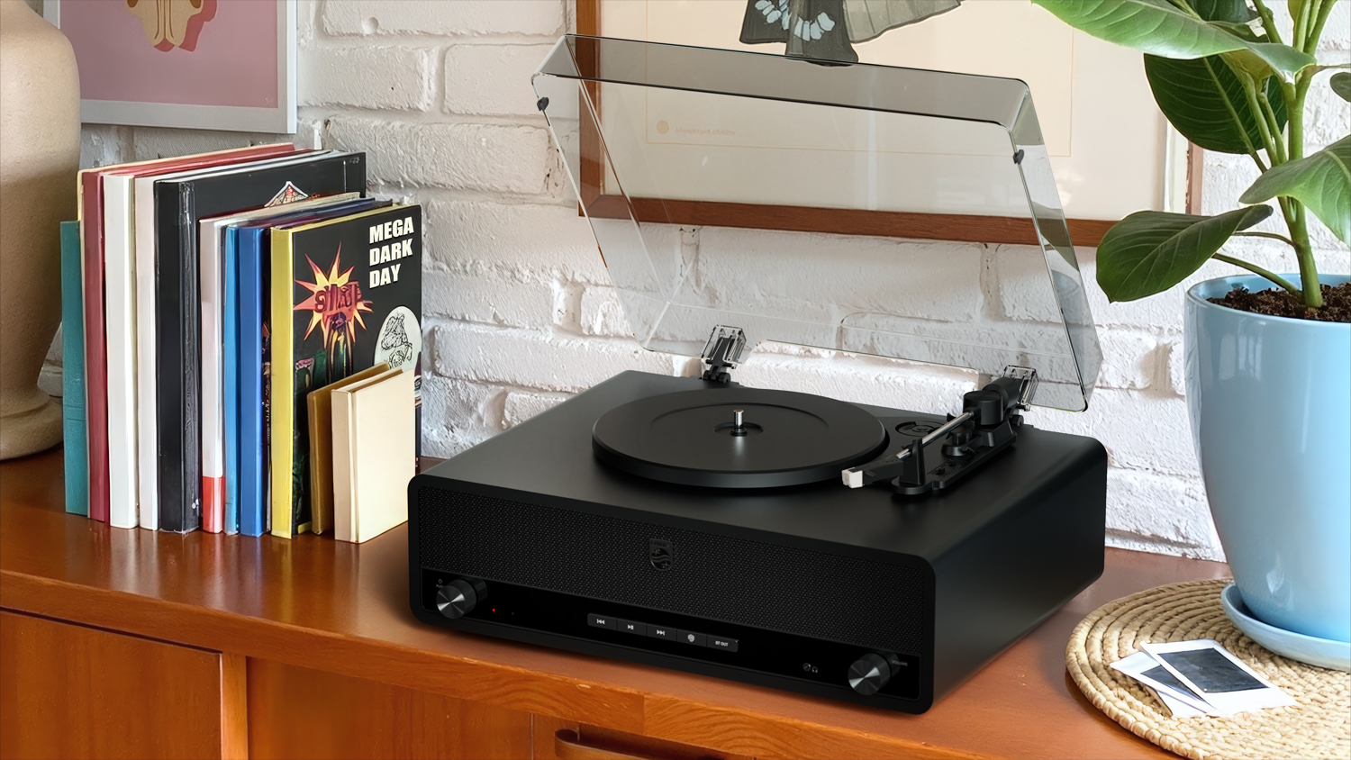 Philips Retro Manual Belt Driven Turntable with Bluetooth - Black (TAV3000B)
