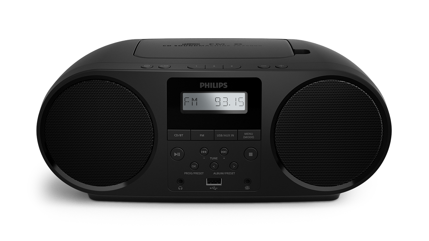 Philips Portable CD Player with Digital/FM Radio & Bluetooth in sleek black