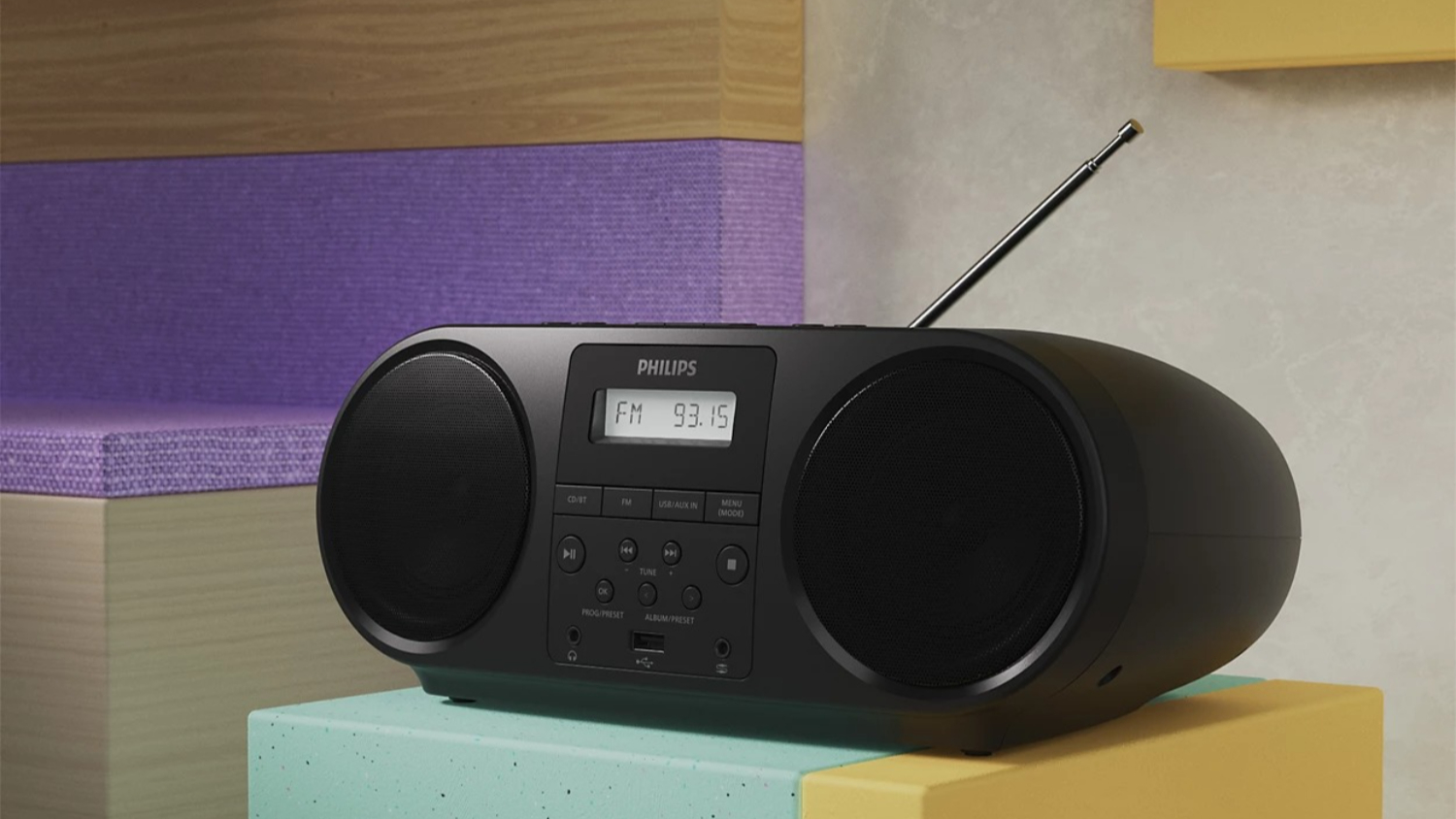 Philips Portable CD Player with Digital/FM Radio & Bluetooth - Black (TAZ5000)