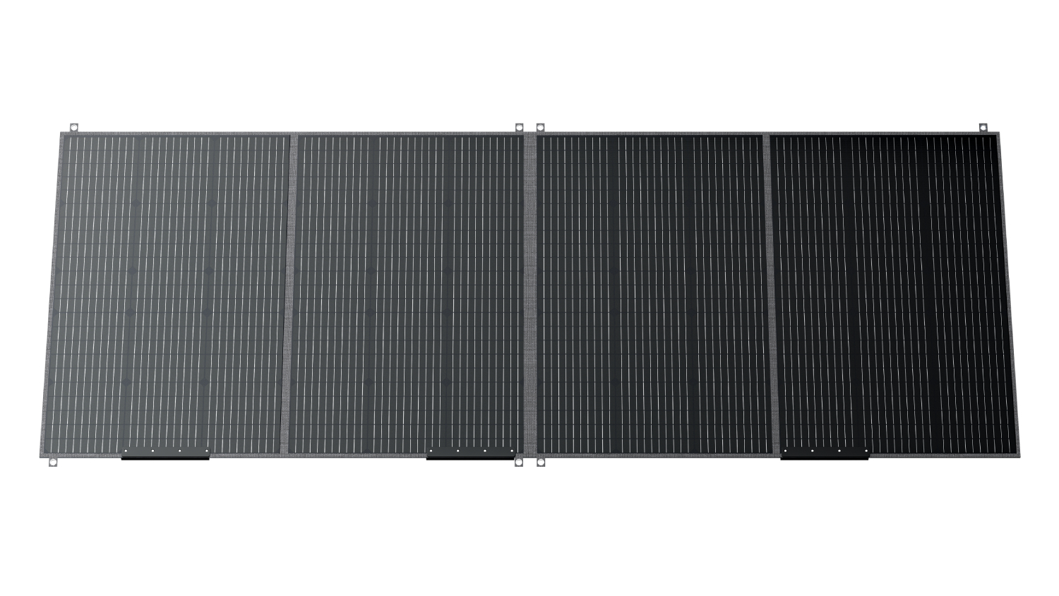Front view of a Bluetti PV350S Portable Solar Panel laid flat, showing dark photovoltaic cells