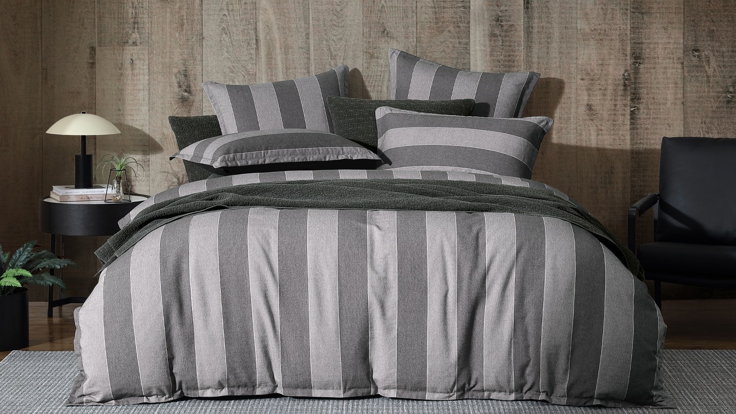 Thatcher Charcoal Duvet Cover Set by Private Collection