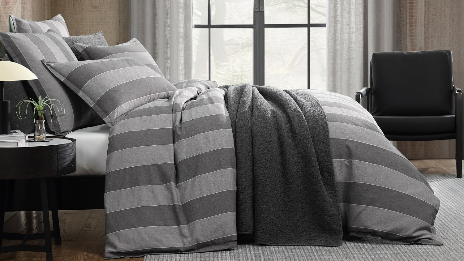 Thatcher Charcoal Duvet Cover Set by Private Collection