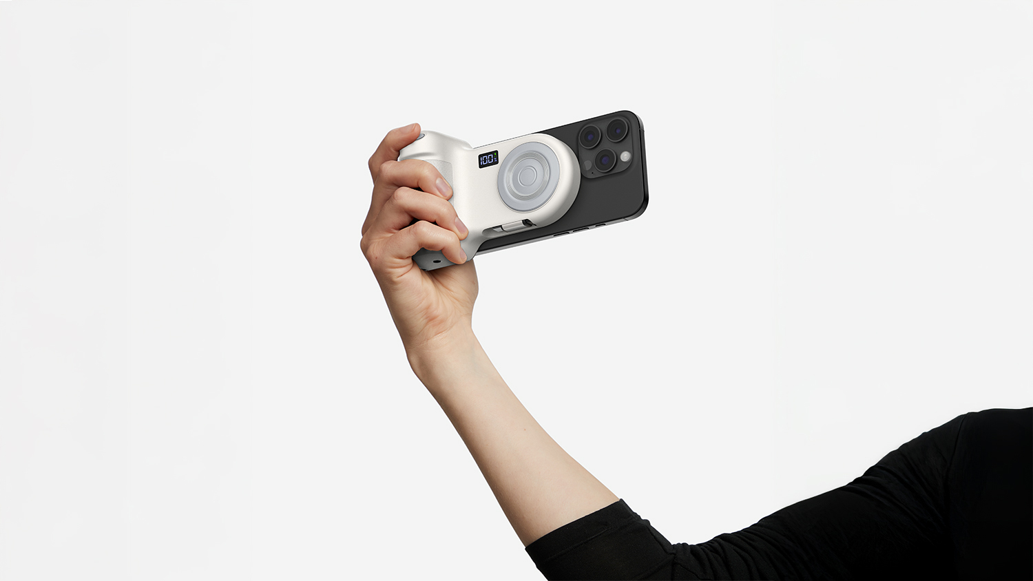 Belkin Stage PowerGrip 9300mAh Magnetic Charging Camera Grip Power Bank with Retractable USB-C Cable - Sand (CTA006fqSA)