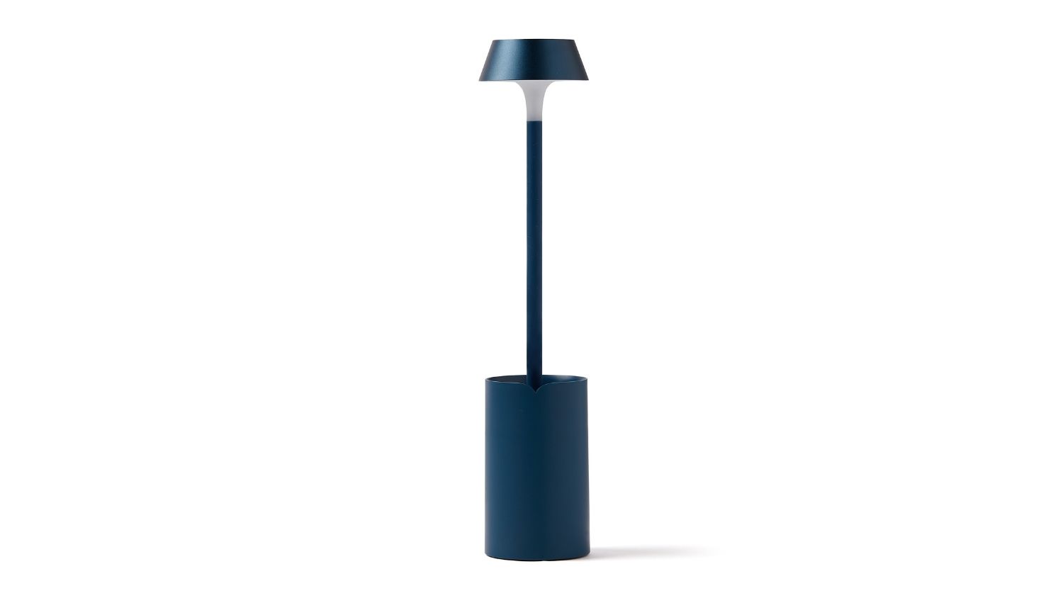 A front view of the Lexon Mimi Clip-On Reading Lamp in dark bluefinish