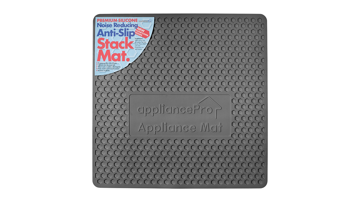 AppliancePro Noise Reducing Mat for Washing Machine and Dryer in a sleek black
