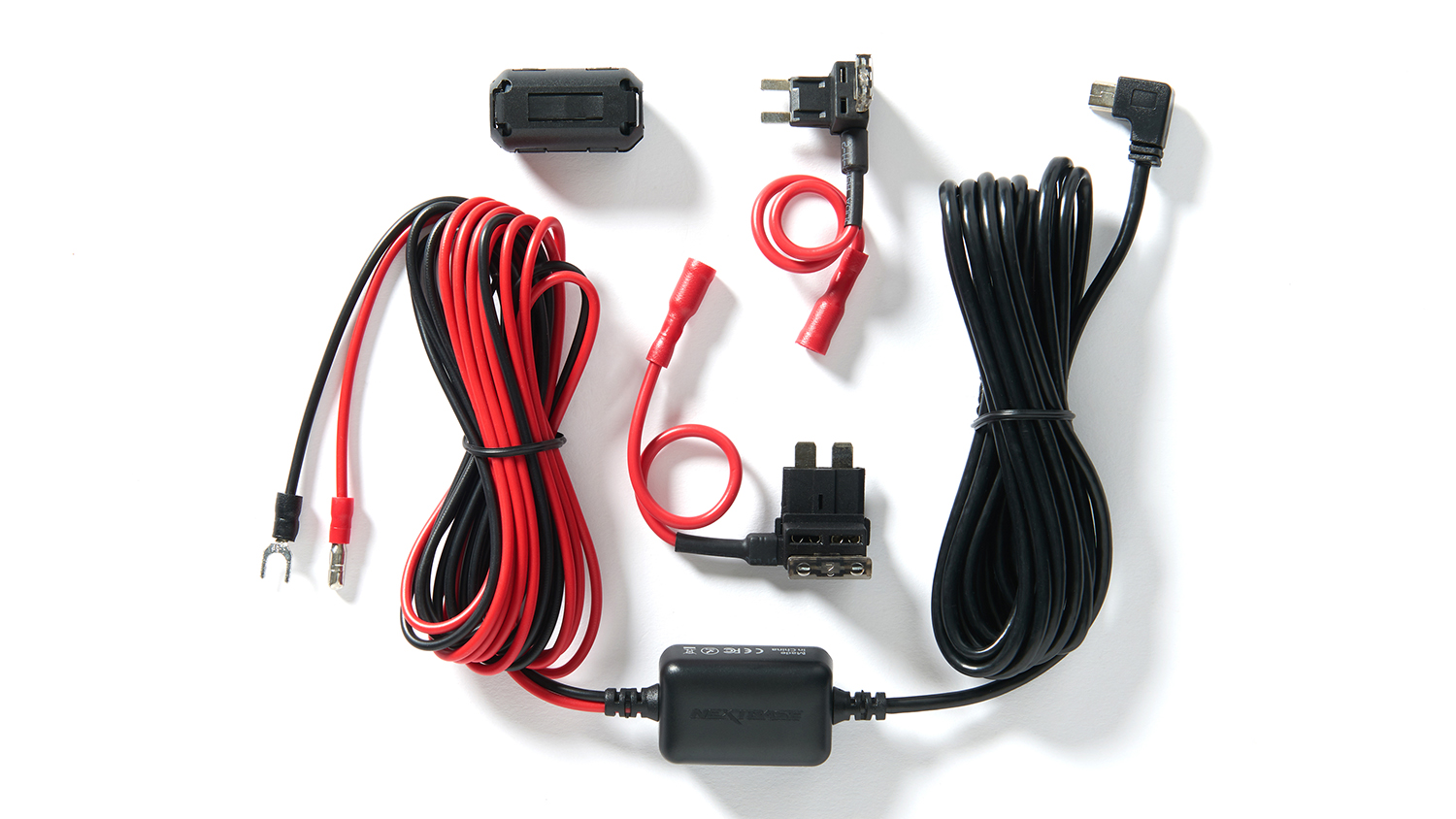 Nextbase Hardwire Kit for Dash Cam with red and black coiled cables
