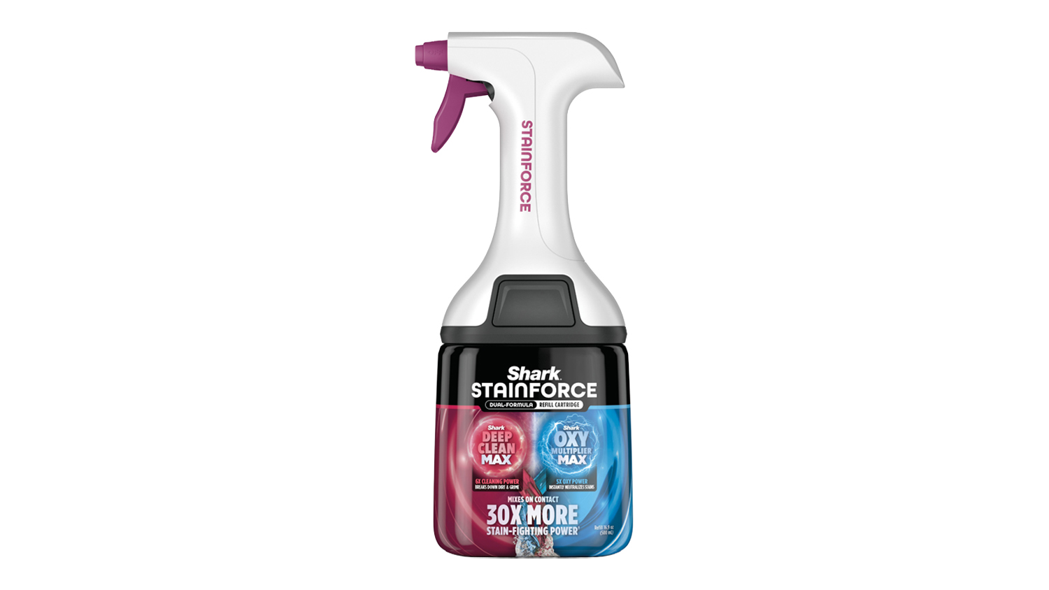 Shark StainForce Dual-Formula Carpet & Upholstery Spray in a sleek 500ml bottle
