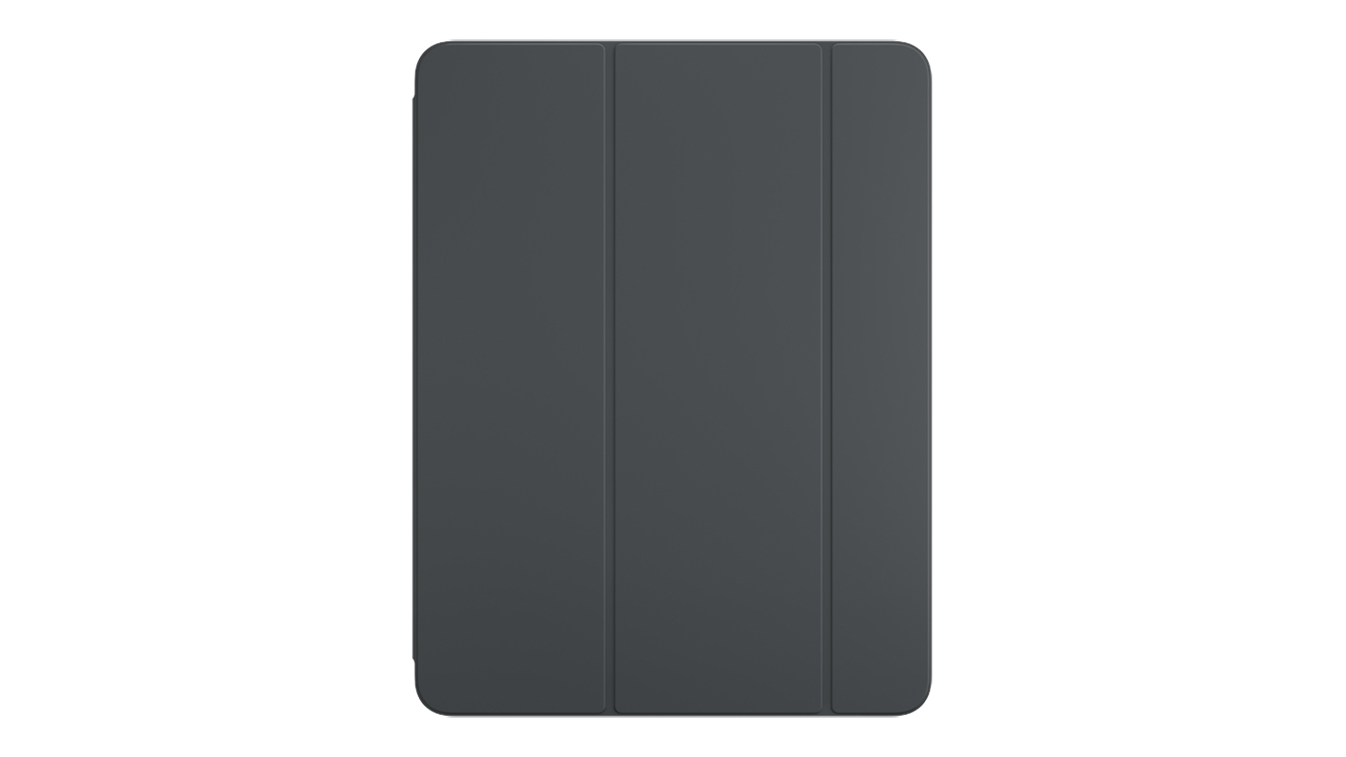 Front view of the black Apple Smart Folio for iPad Pro 13-inch in a closed, flat position
