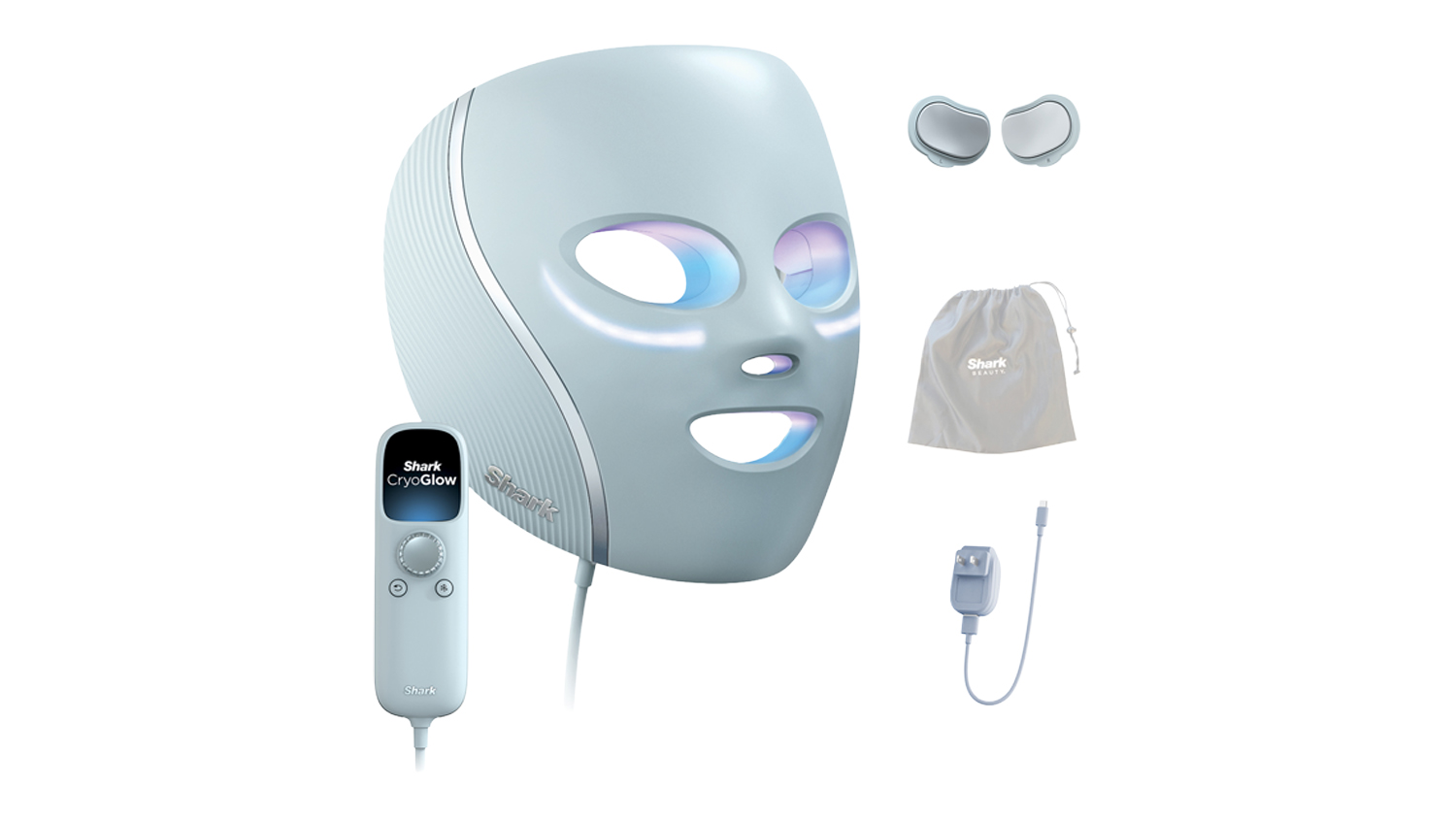 Shark CryoGlow Under-Eye Cooling & LED Anti-Ageing & Blemish Repair Face Mask set
