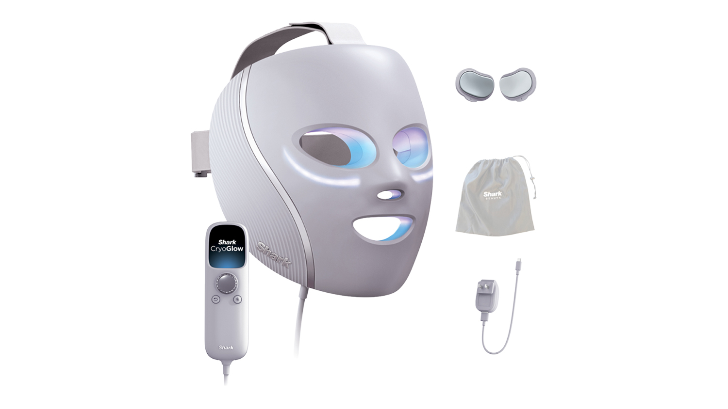 Shark CryoGlow Under-Eye Cooling & LED Anti-Ageing & Blemish Repair Face Mask set