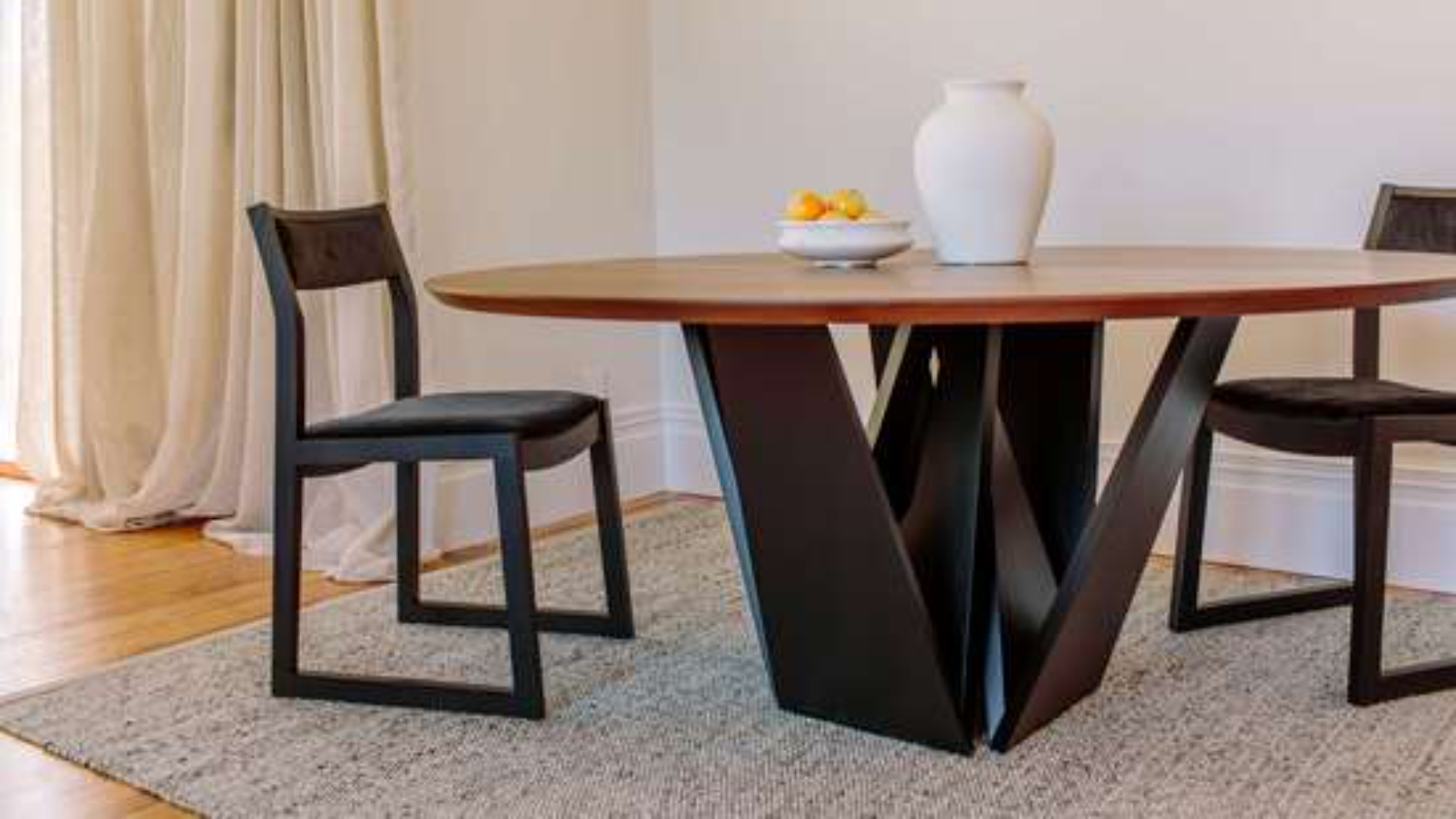 A view of the dining table in a modern home