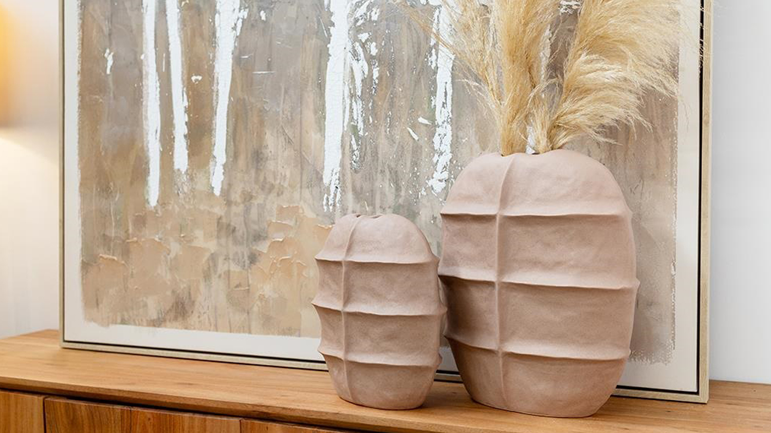 Delilah Mocha Ceramic Vase - 28cm