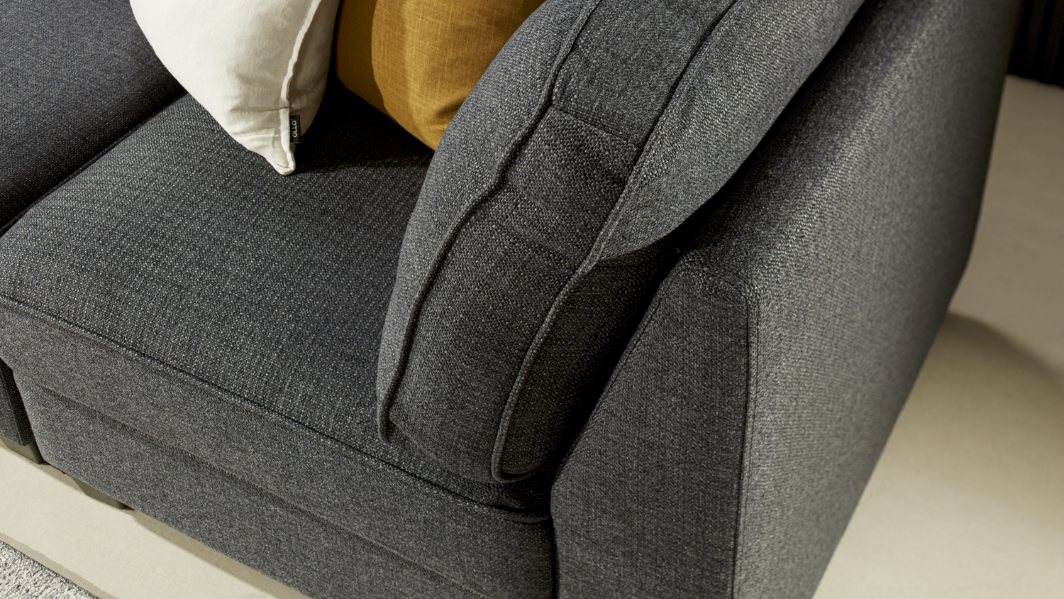 Corro 4 Seater Fabric Corner Lounge Suite - Dark Grey