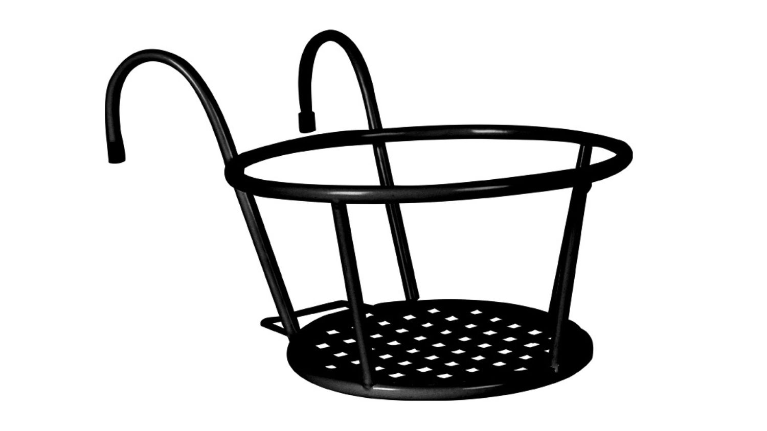 Pretty and Practical Metal Hanging Pot Plant Holder - Black